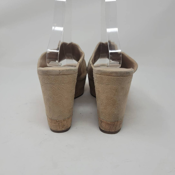 Diane Von Furstenberg Platform Wedge Slide Sandals Women's Size 9 M Tan Suede - Picture 5 of 8